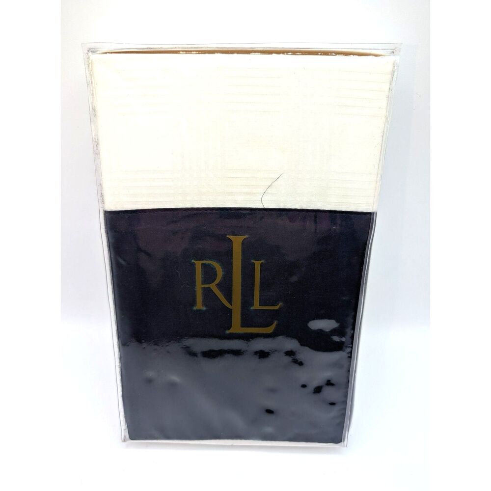 VTG Lauren Ralph Lauren Suite Two King Pillowcases Navy LS Glen Plaid 21x40 in